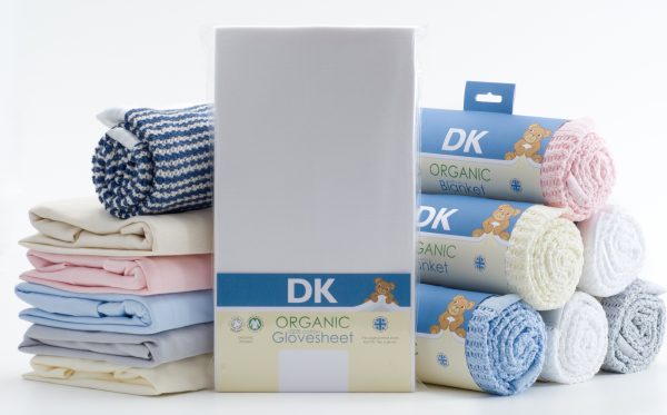 Organic Glovesheets and Blankets, both made in our factory in the UK.