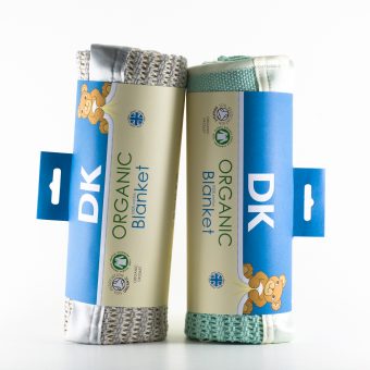 DK Organic Cotton Cellular Blanket. Pram/Crib Size Approx. 75 x 100cm