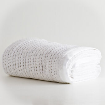 Cellular Blanket white with Satin Trim. 75 x 100 cm  SUPER BLANKET® - Add-on offer.